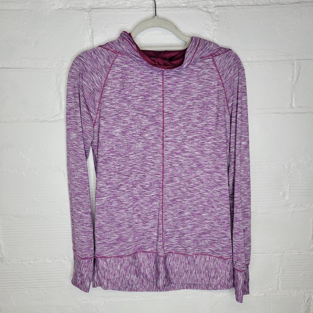 Prana Women's Large Pullover Cowl Neck Purple Space Dye - Picture 2 of 7